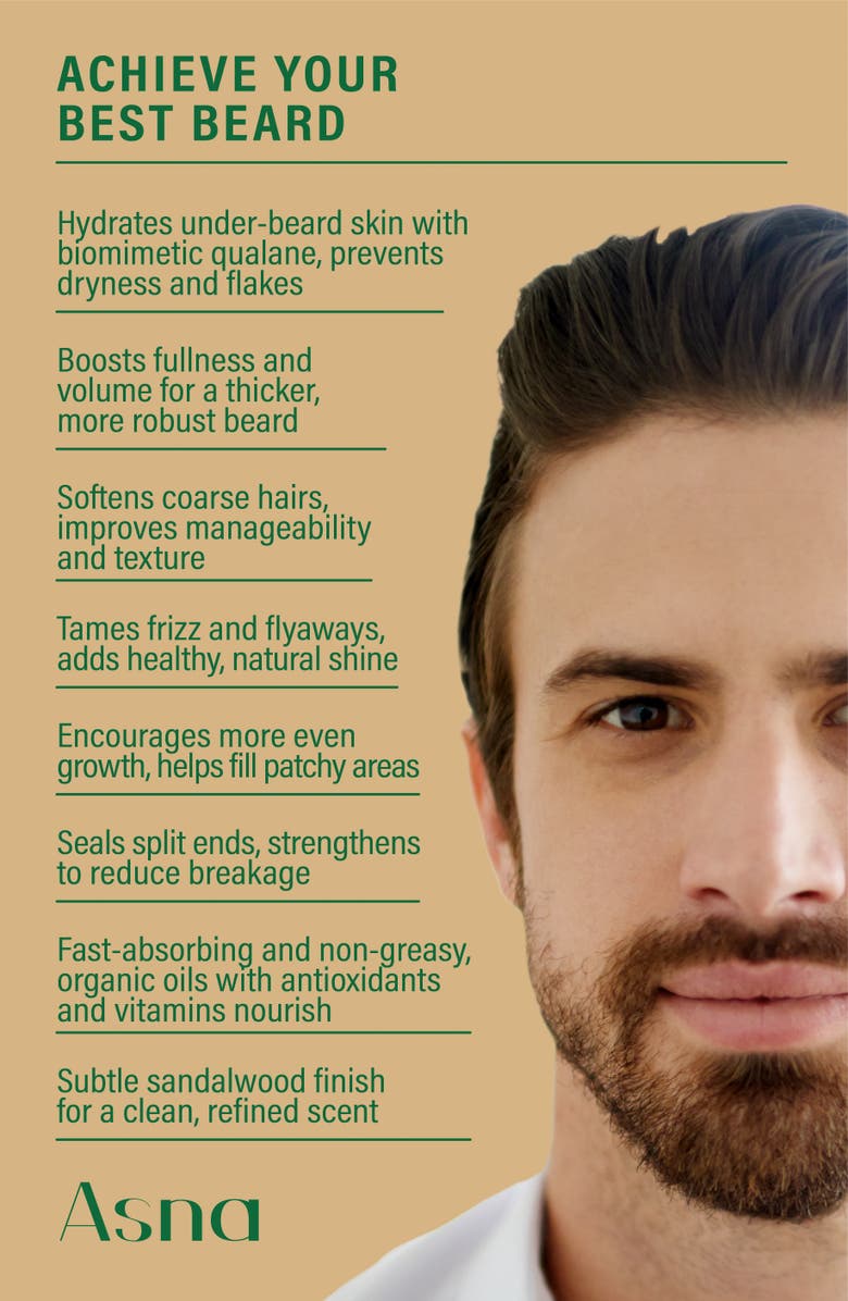 ASNA Beard Boost Oil for Thickening, Anti-Itch, Softening, Alternate, color, NO COLOR