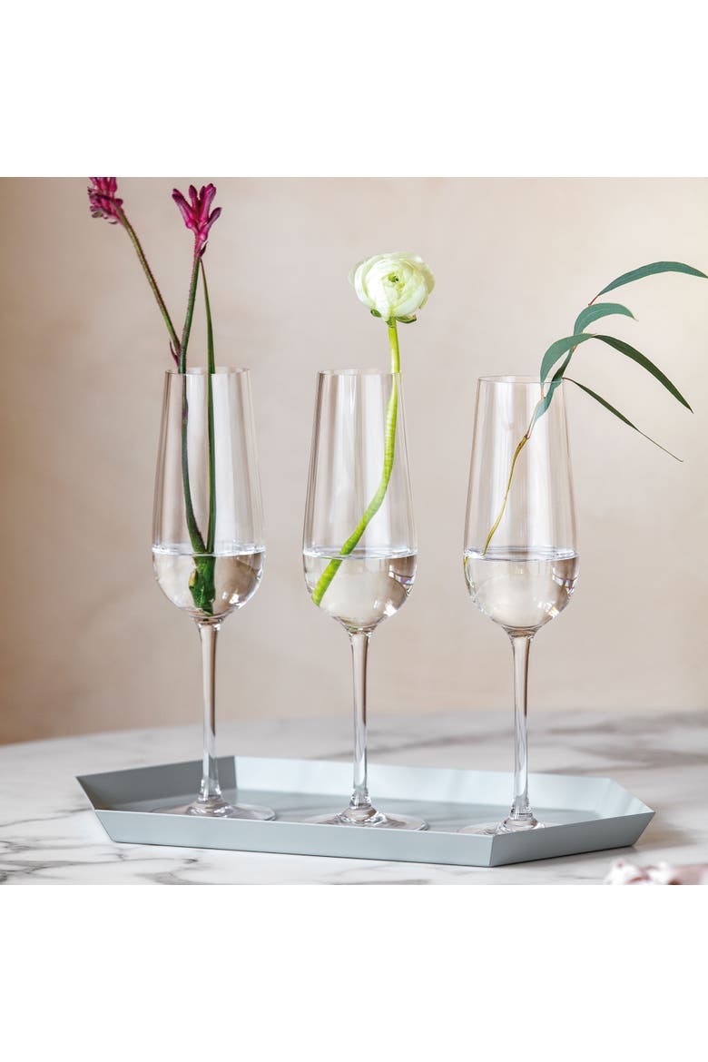 Rose Garden Flute Set of 4, Alternate, color, clear
