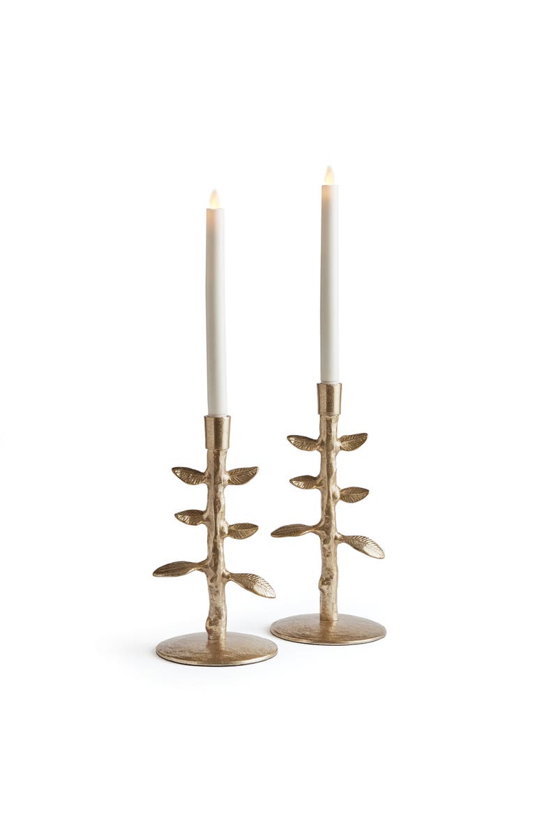 Napa Home & Garden Brier Taper Candle Holders Set of 2, Main, color, Gold