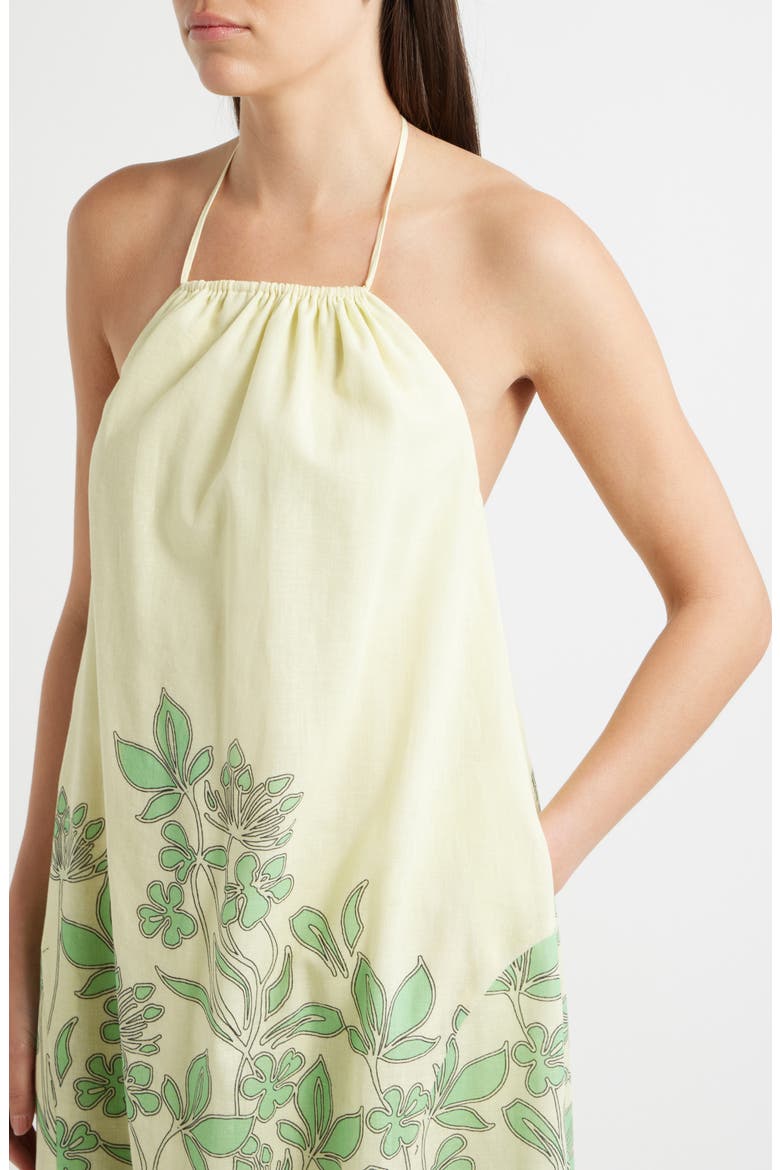 Dani Floral Print Midi Dress, Alternate, color, CREAM MULTI