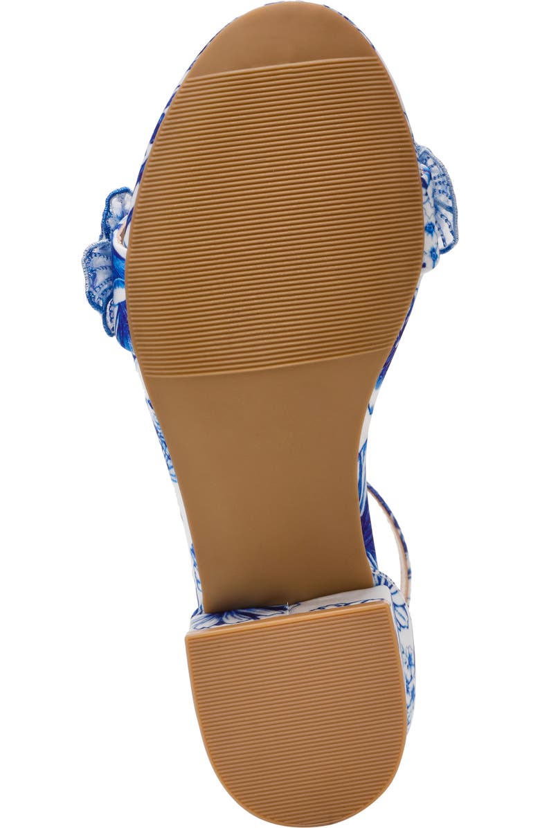 Betsey Johnson Kids' Petra Ankle Strap Sandal, Alternate, color, White/ Blue Floral