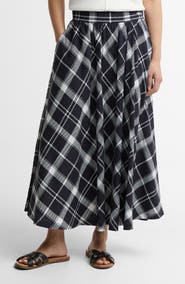 Barbour Baiton Tartan Print Midi Skirt