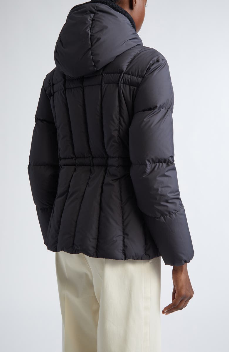 Moncler Estom Vertical Quilted Hooded Down Jacket, Alternate, color, Black