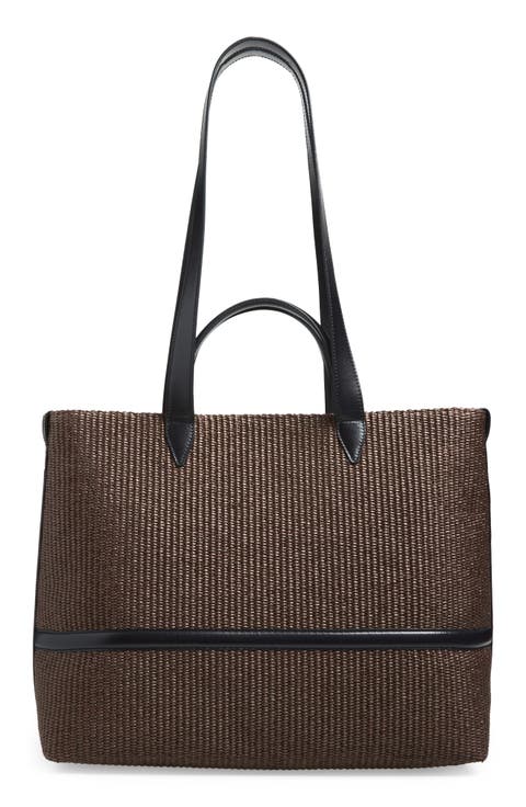 Bombe Woven Raffia Tote Bag