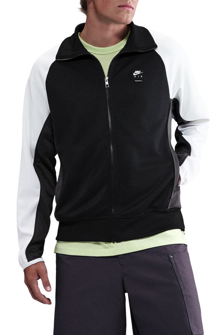 Air Full Zip Track Jacket, Main, color, BLACK/ WHITE