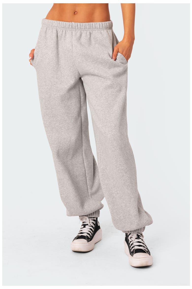 Clark Oversize Cotton Blend Sweatpants, Alternate, color, GREY-MELANGE