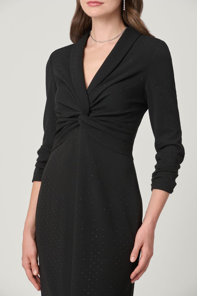 Midnight Asher Crystal Crepe Dress, Alternate, color, Jet