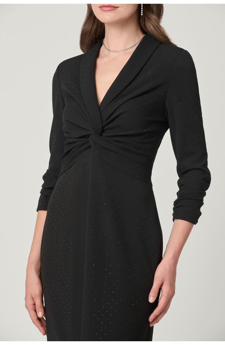 Shoshanna Midnight Asher Crystal Crepe Dress, Alternate, color, Jet