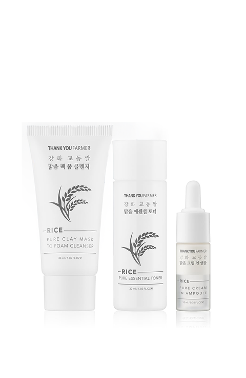 Rice Pure Glow Travel Kit (Toner, Cleanser, Ampoule)