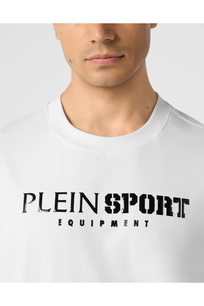 Round Neck T-Shirt Reflective Scratch Men, Alternate, color, white