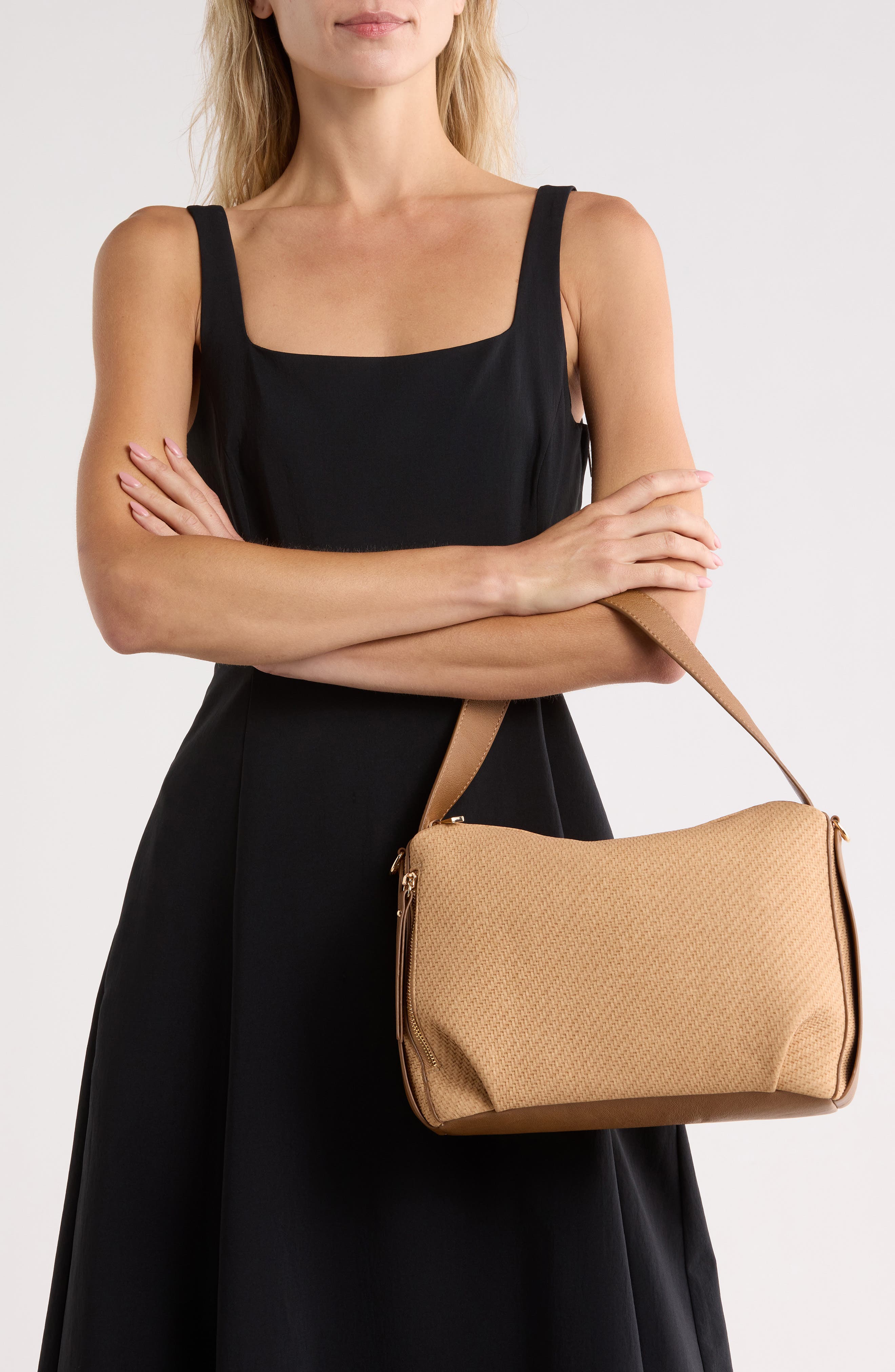 Wilder Embossed Shoulder Bag, Alternate, color, NATURAL