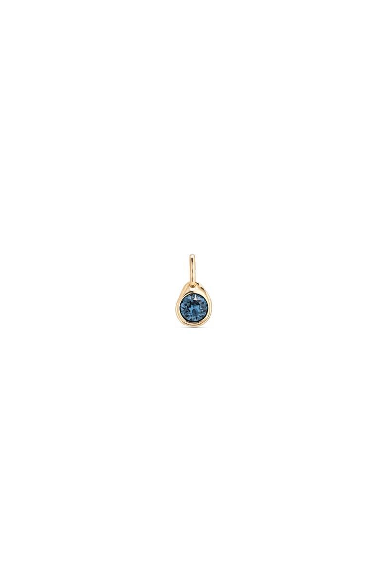 18K Gold-Plated Circular Charm with Crystal, Main, color, Gold