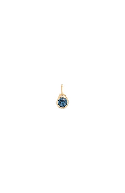 18K Gold-Plated Circular Charm with Crystal