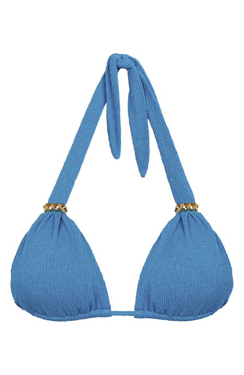 ViX Paula Hermanny Firenze Bia Tube Solid Halter Bikini Top, Alternate, color, Blue