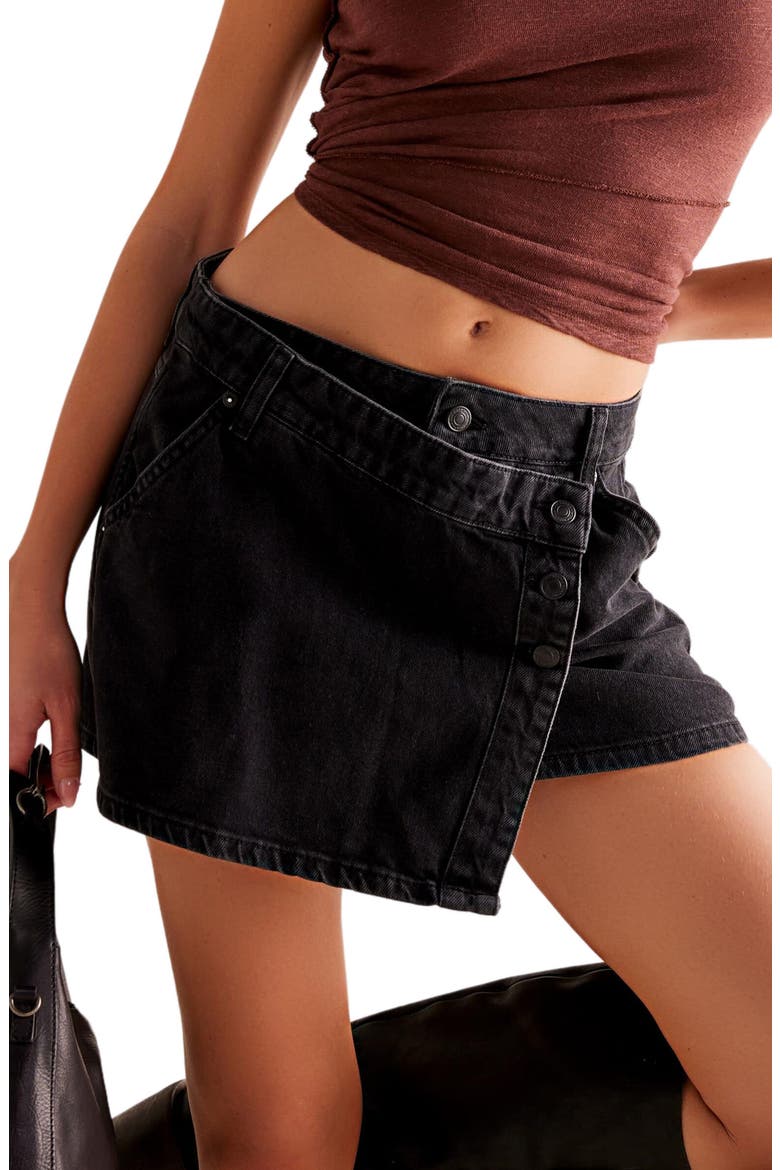 Wynne Wrap Denim Miniskirt, Main, color, ECLIPSE