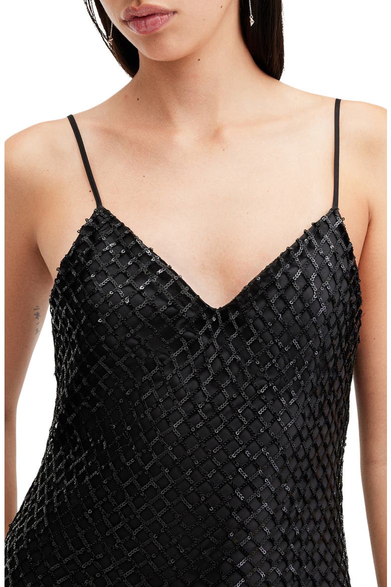 Chantelle Sequin Slipdress, Alternate, color, BLACK