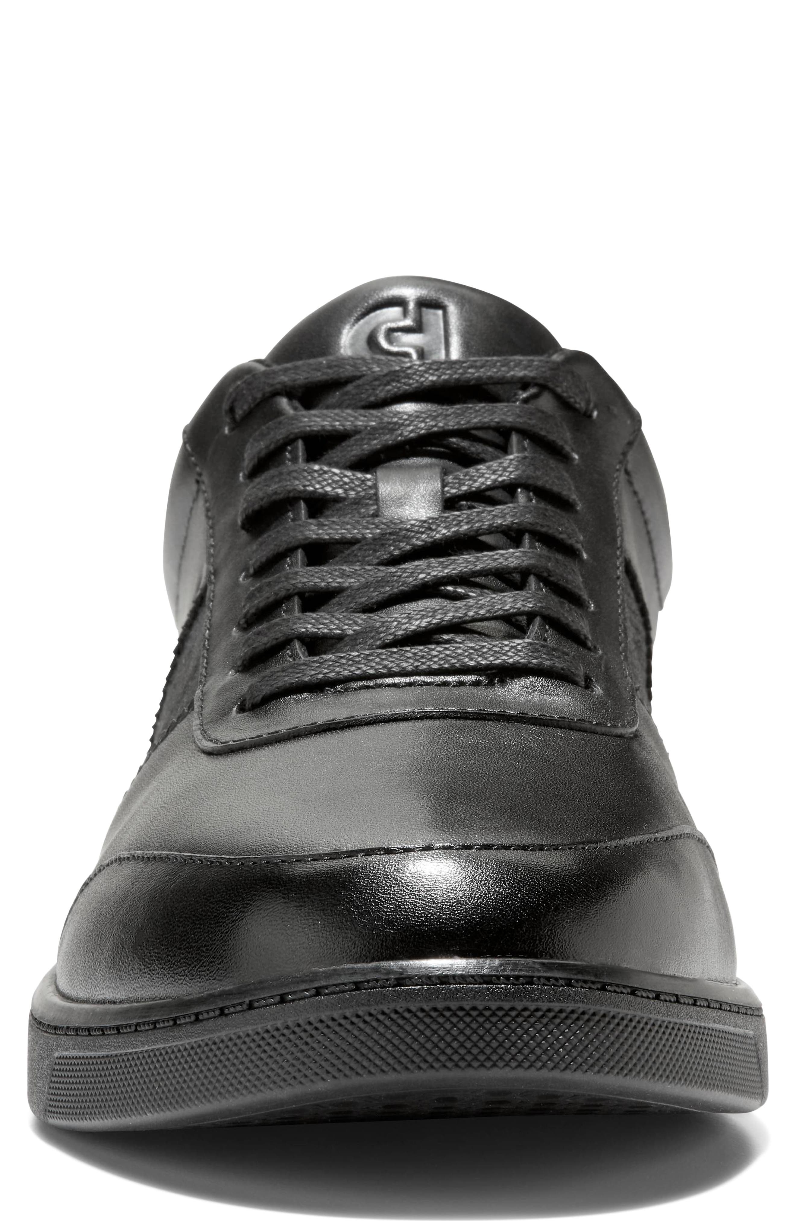 Grand Crosscourt Gates Leather Sneaker, Alternate, color, BLACK / GUM