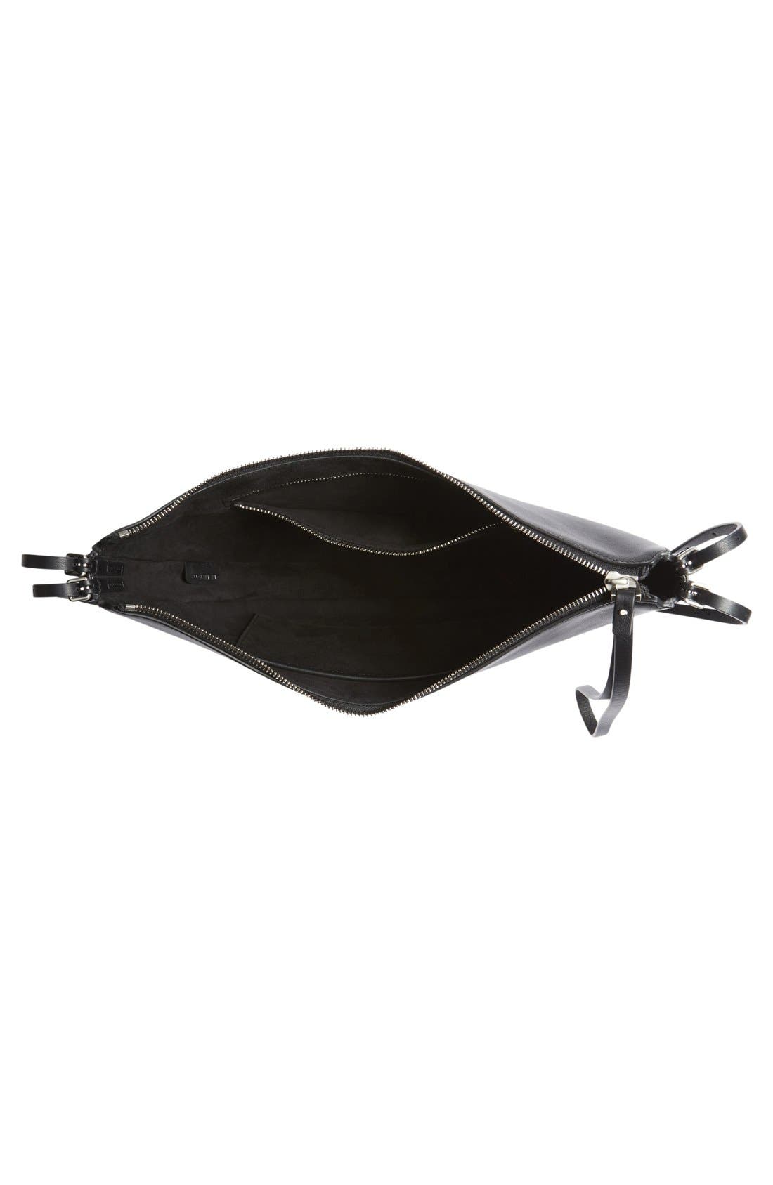 'Medium Sedona' Leather Shoulder Bag, Alternate, color, BLACK