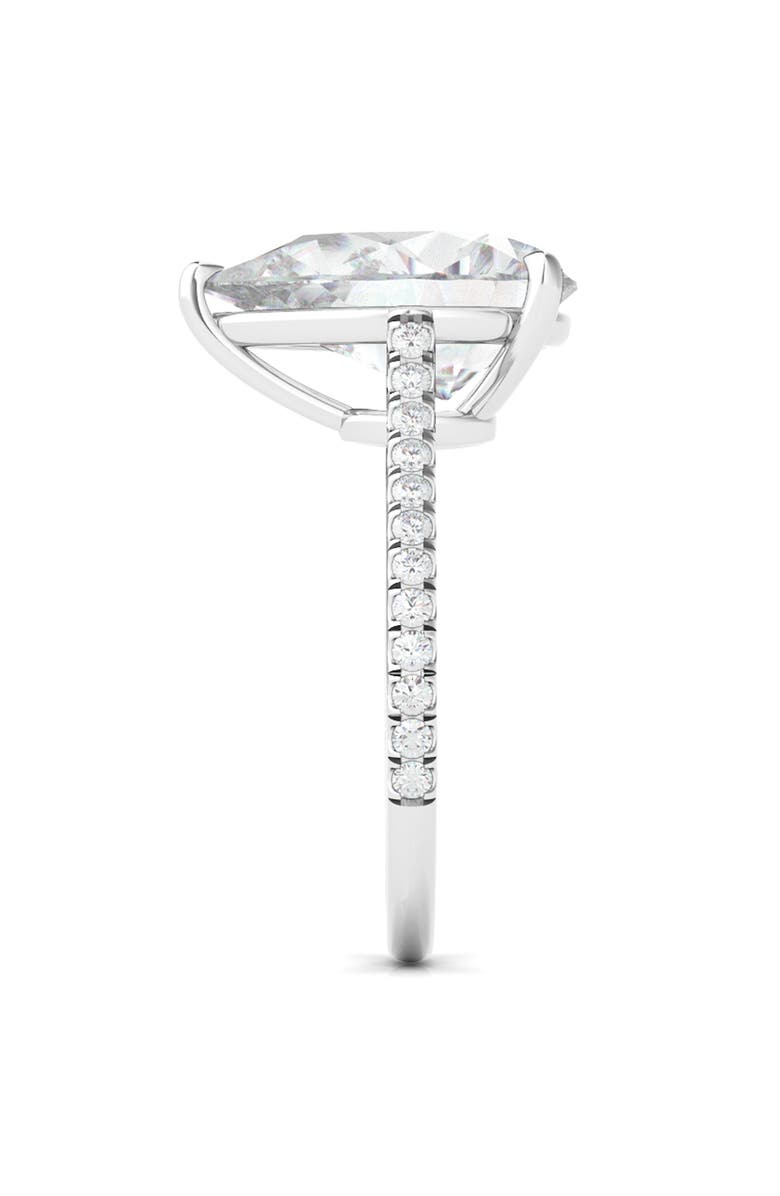 HauteCarat Pear Cut Pavé Lab Grown Diamond Ring, Alternate, color, 2.00 Ctw 18K White Gold