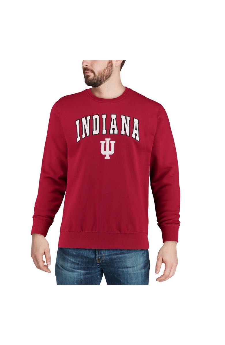 COLOSSEUM Men's Colosseum Crimson Indiana Hoosiers Arch & Logo Crew Neck Sweatshirt, Alternate, color, Crimson