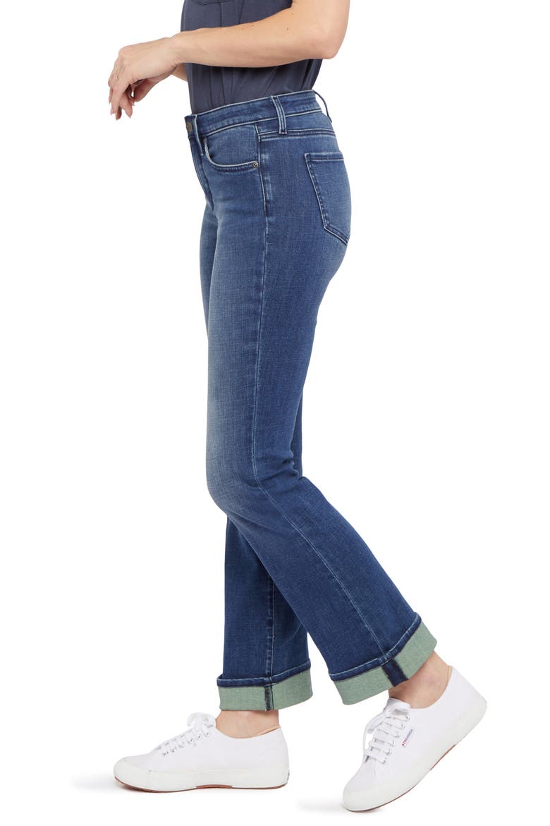 Barbara Cuffed Ankle Bootcut Jeans, Alternate, color, BLUEWELL