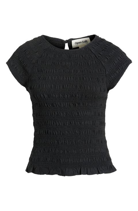 Cap Sleeve Smocked Top