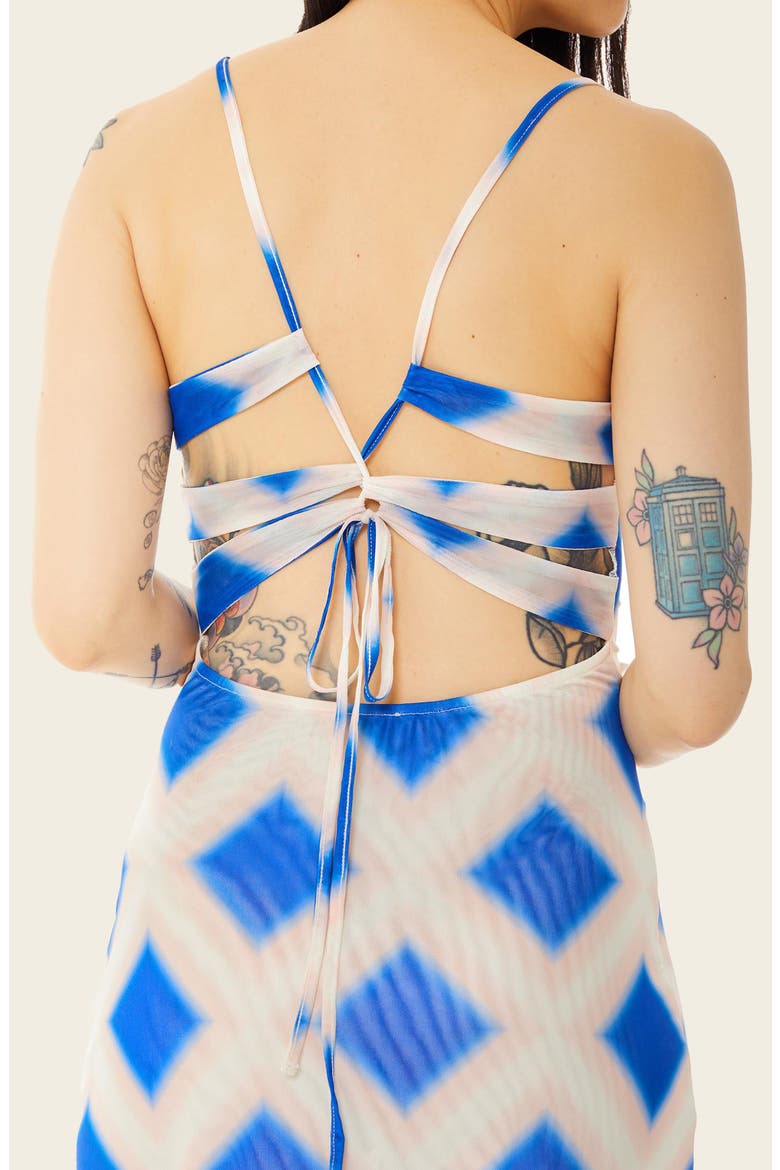 Kai Tie Back Stretch Mesh Dress, Alternate, color, NEPTUNE