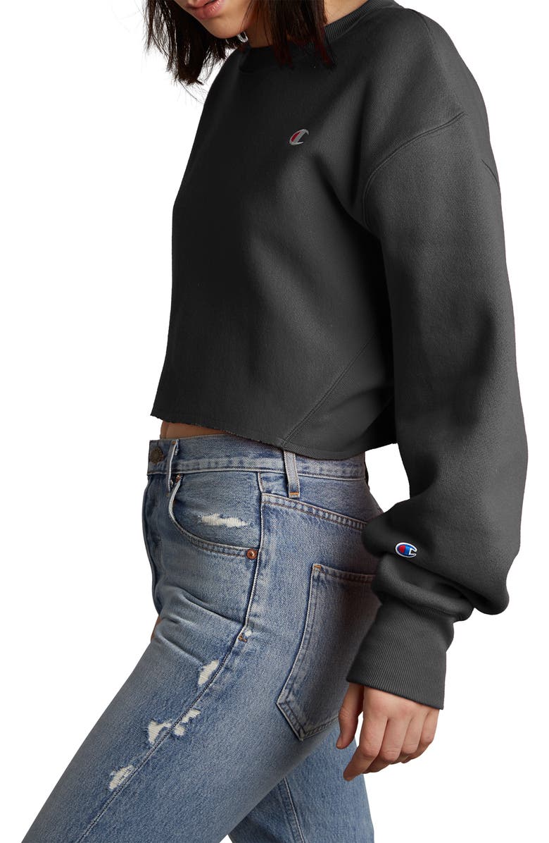 Champion Reverse Weave<sup>®</sup> Crop Sweatshirt, Alternate, color,