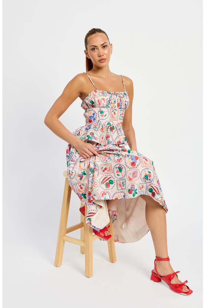Nayeli Print Peplum Camisole, Alternate, color, LINEN RED MULTI