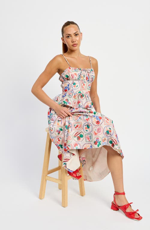 En Saison Nayeli Print Peplum Camisole