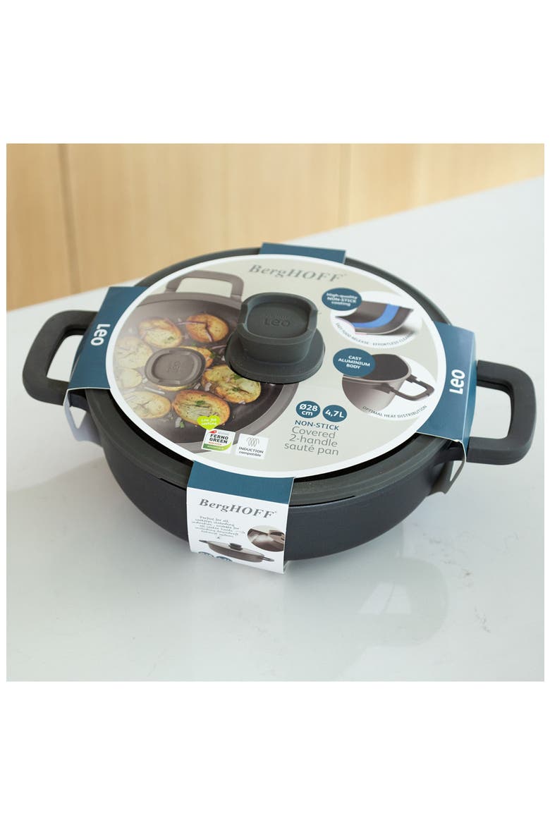Leo Stone Nonstick 5-Quart Covered Sauté Pan, Alternate, color, BLACK