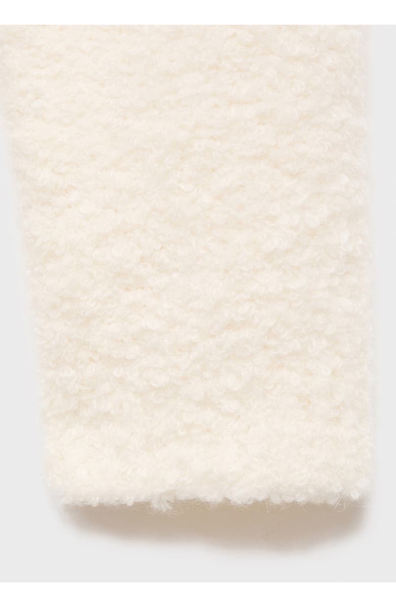 MANGO Bouclé Effect Pajama Sweater, Alternate, color, Ivory White