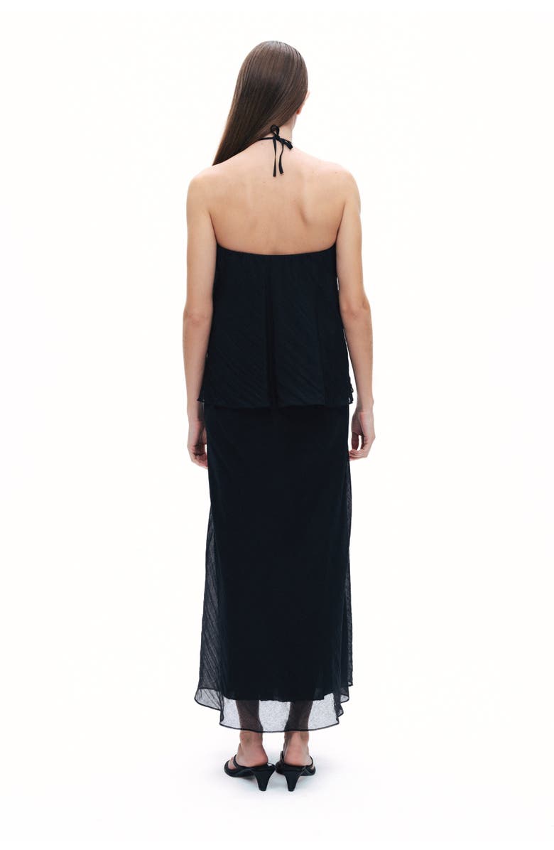 Nocturne Black Halter Neck Embellished Maxi Dress, Alternate, color,
