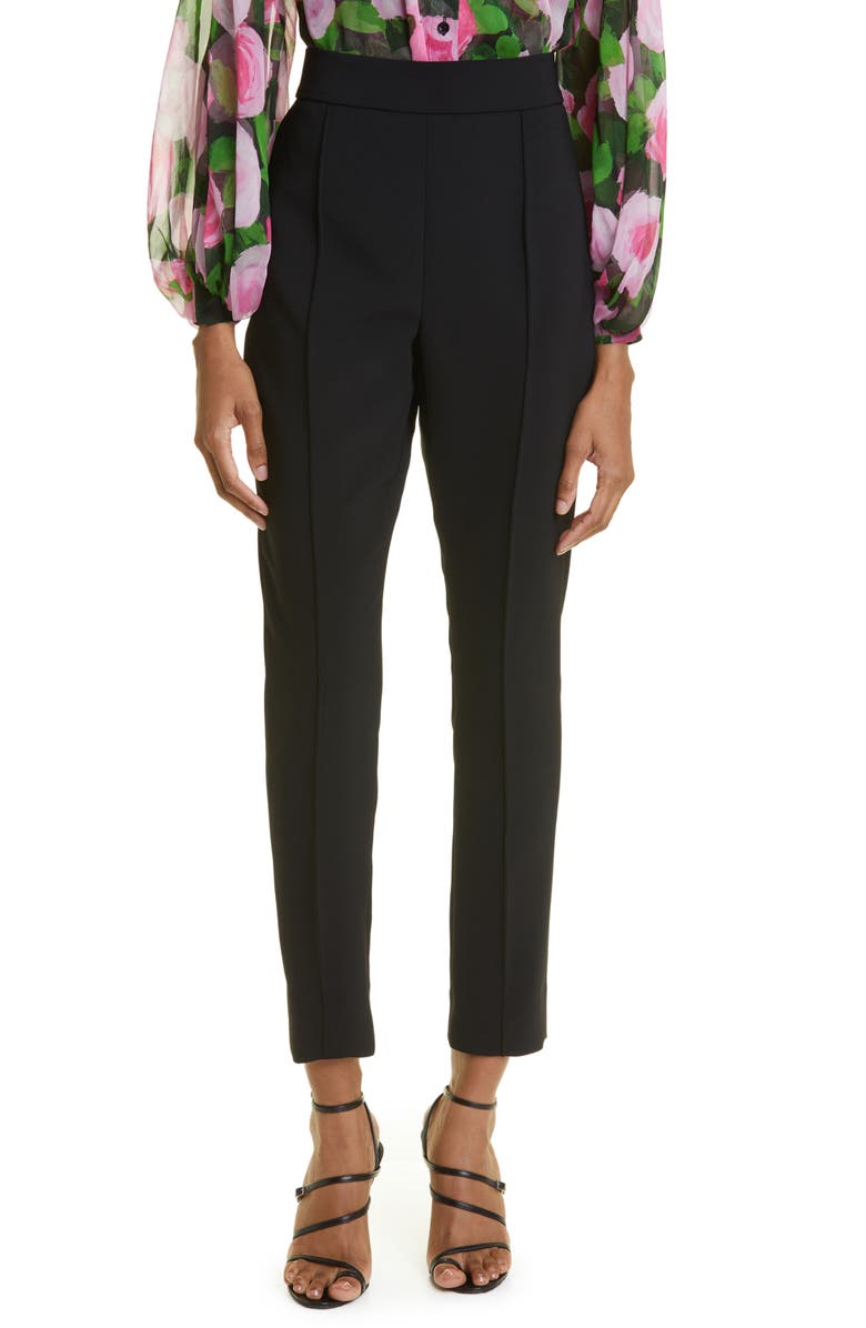 Carolina Herrera High Waist Skinny Ankle Pants, Main, color, Black