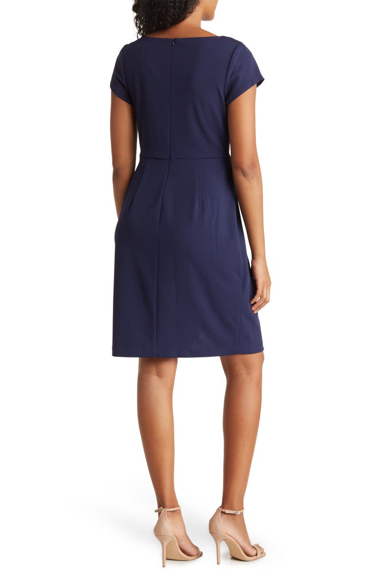 Connected Apparel Notched Sheath Dress, Alternate, color, 