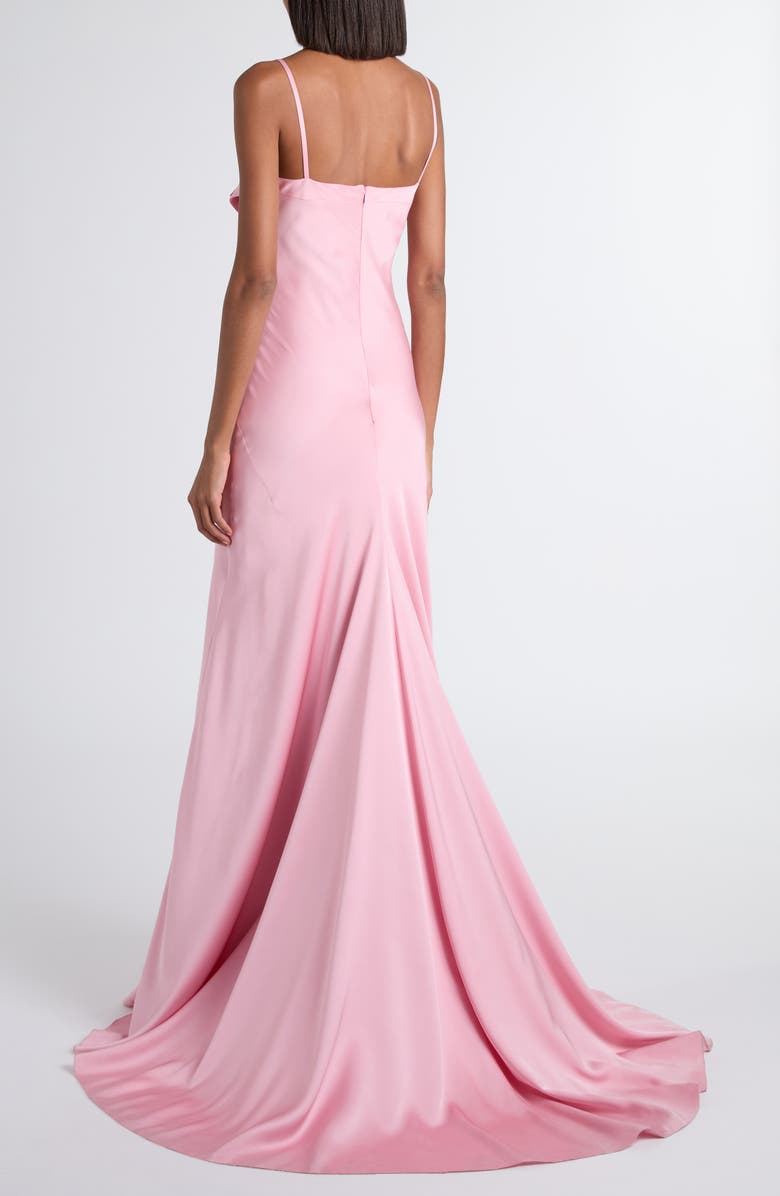 McQueen Double Silk Satin Evening Gown, Alternate, color, Pale Pink