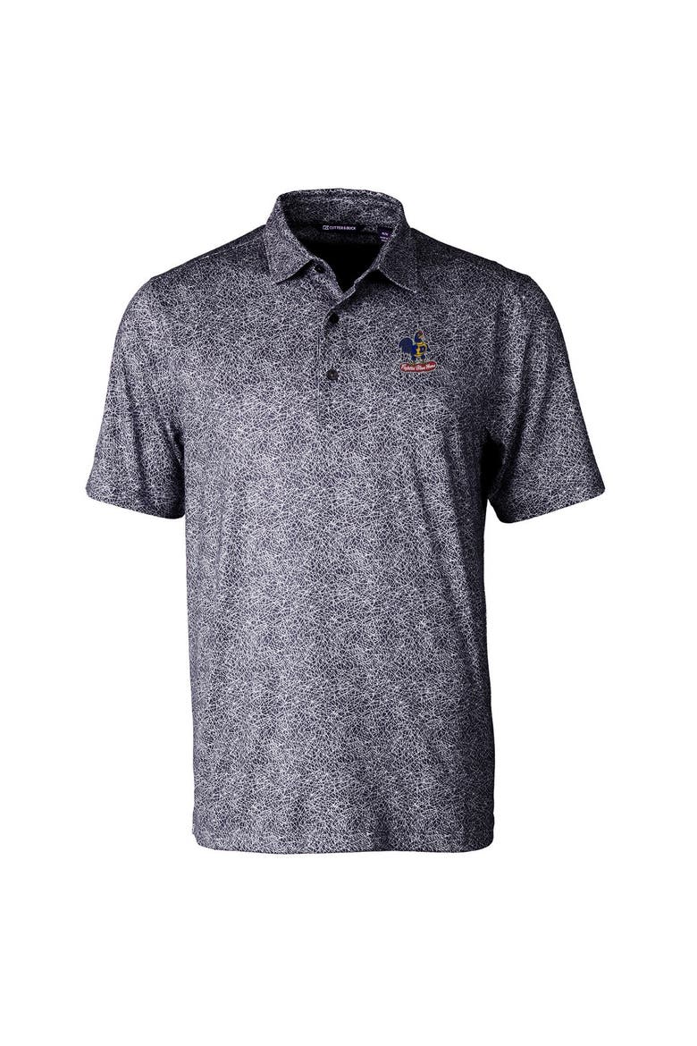 Men's Cutter & Buck Black Delaware Fightin' Blue Hens Pike Constellation Stretch Polo, Alternate, color, Black