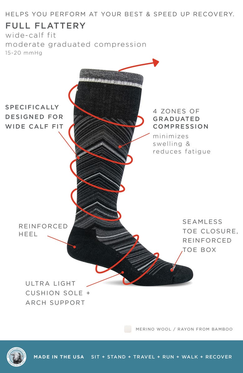 SOCKWELL Full Calf Flattery Compression Socks, Alternate, color, Black