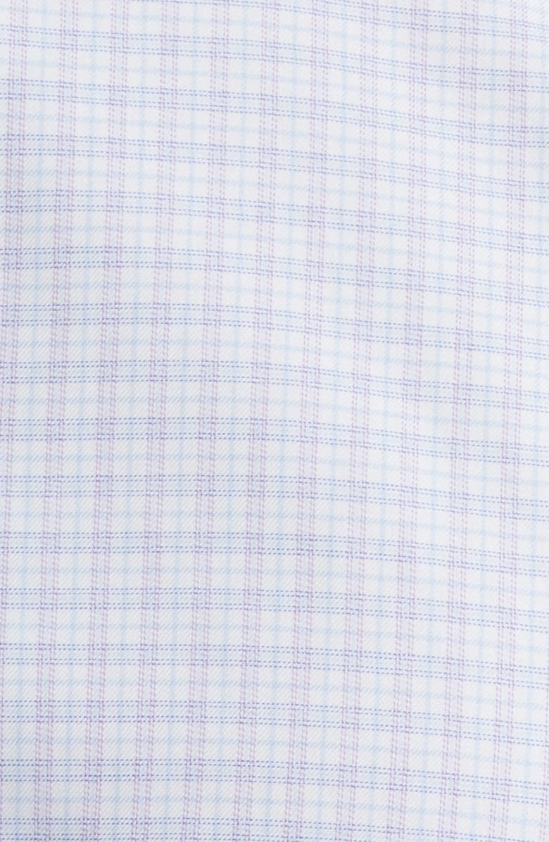David Donahue Trim Fit Twill Check Dress Shirt, Alternate, color, Sky/Berry