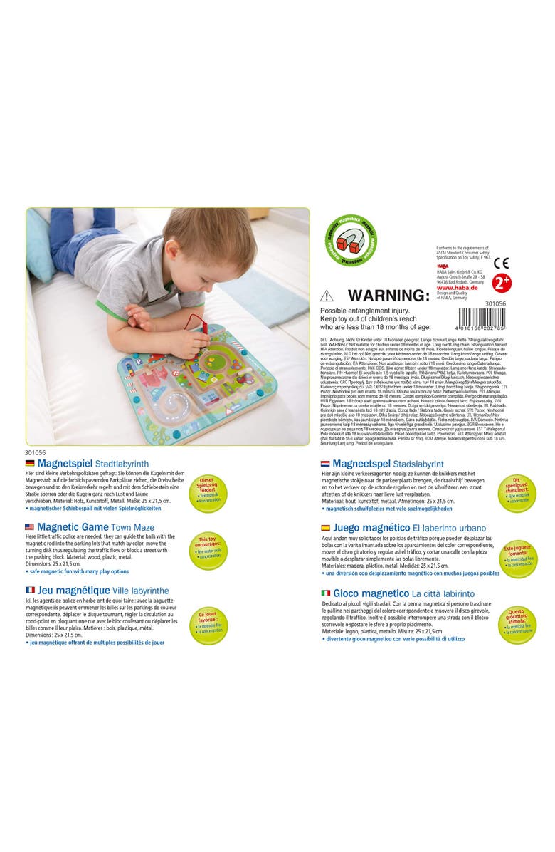 HABA Busy Board for Toddlers 2-4 Town Magnetic Maze Puzzle Game - Toddler Travel Toys for Preschoolers, Alternate, color, Blue Multi