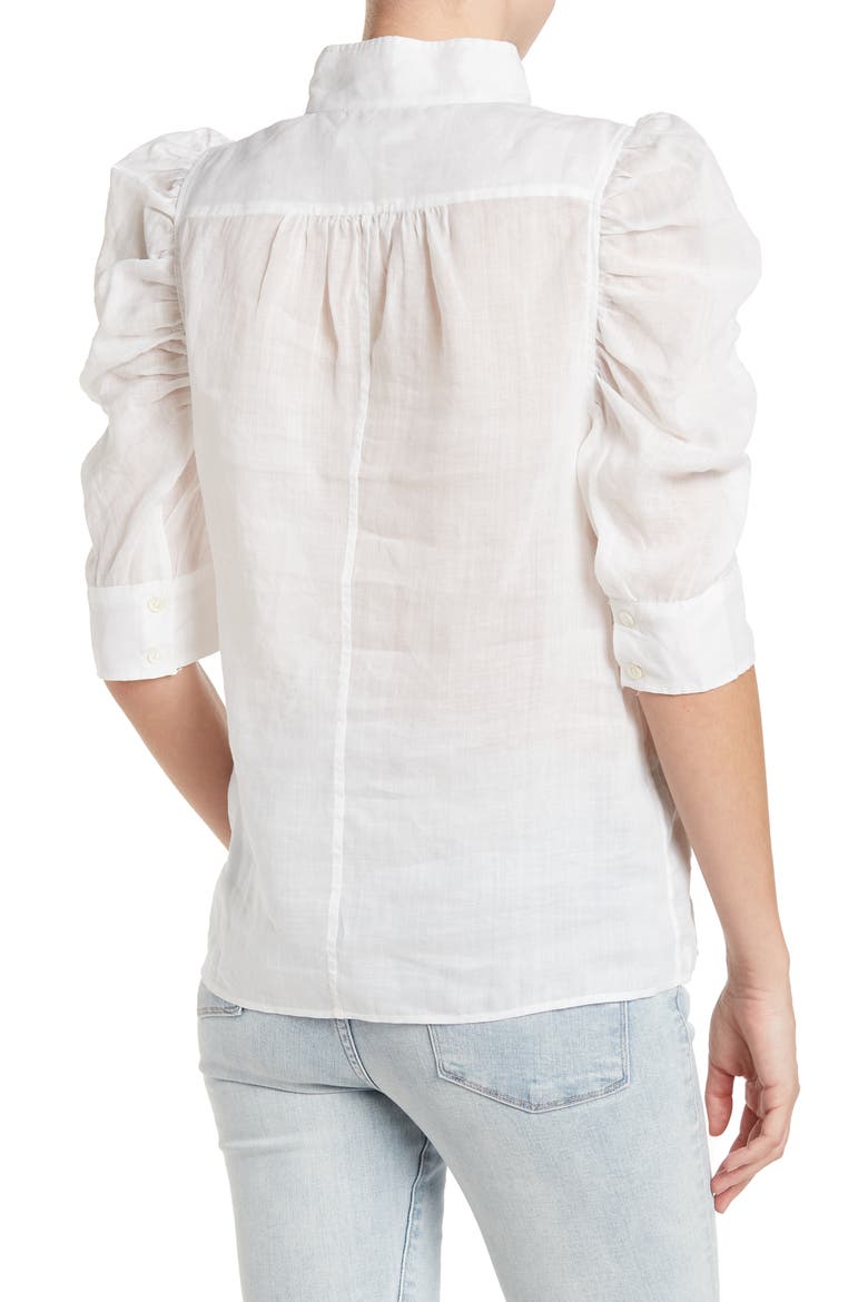 Gillian Button Down Top, Alternate, color, BLANC