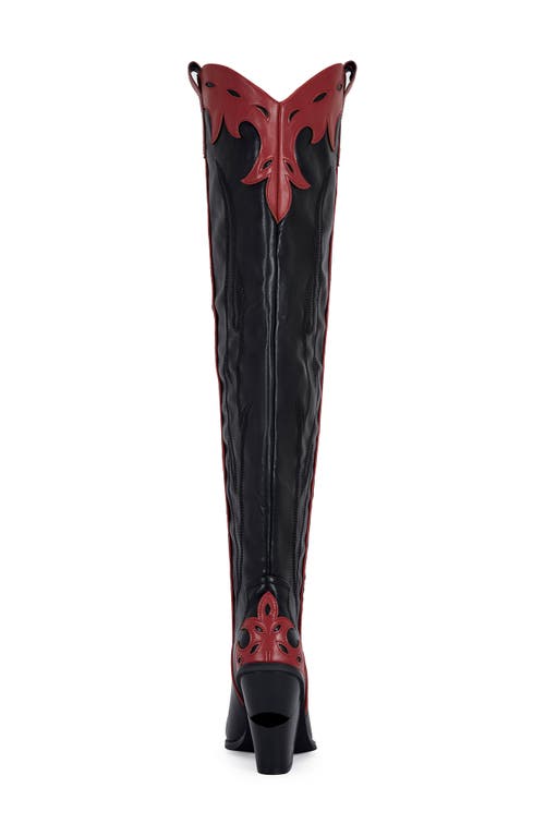 Azalea Wang Deimos Over The Knee Western Boot In Multi