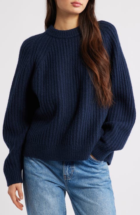 Rib Cotton Blend Sweater