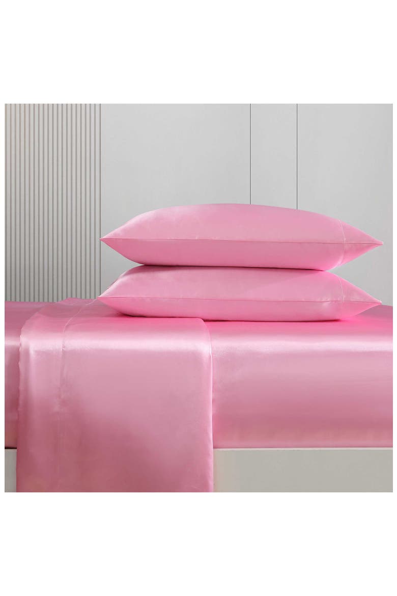 Solid Satin Sheet Set, Alternate, color, LIGHT PASTEL PINK