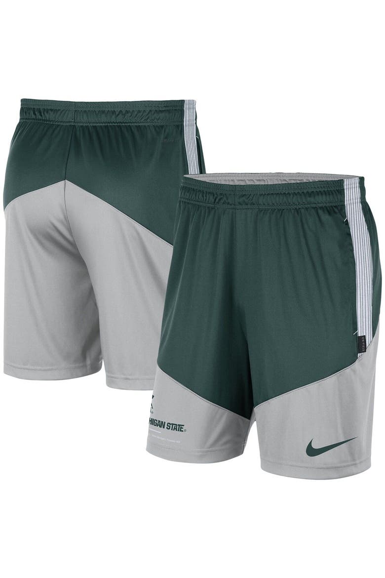 Men's Nike Green/Gray Michigan State Spartans Team Performance Knit Shorts, Main, color, Green