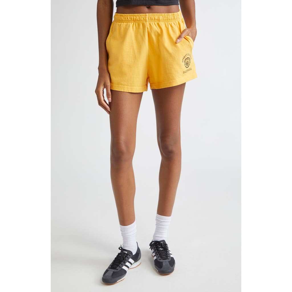 Sporty & Rich California Emblem Disco Graphic Shorts in Faded Gold  product