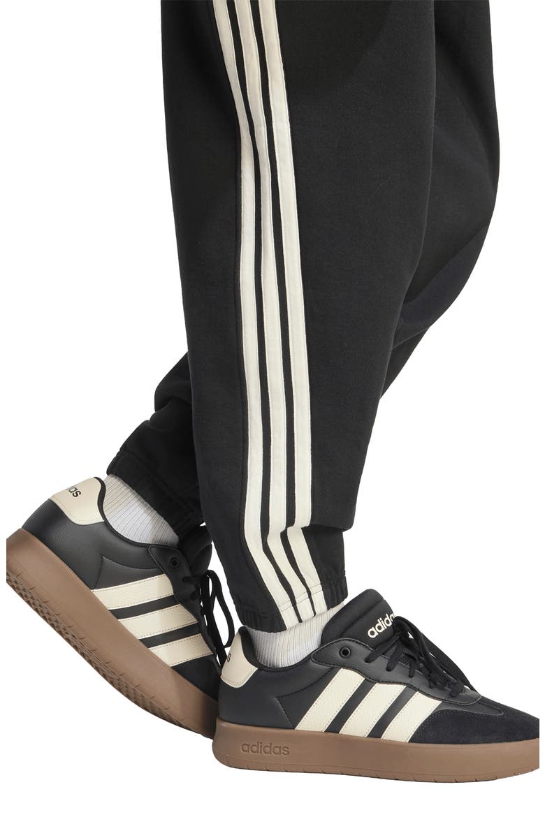 3-Stripes Fleece Sweatpants, Alternate, color, BLACK/ OFF WHITE