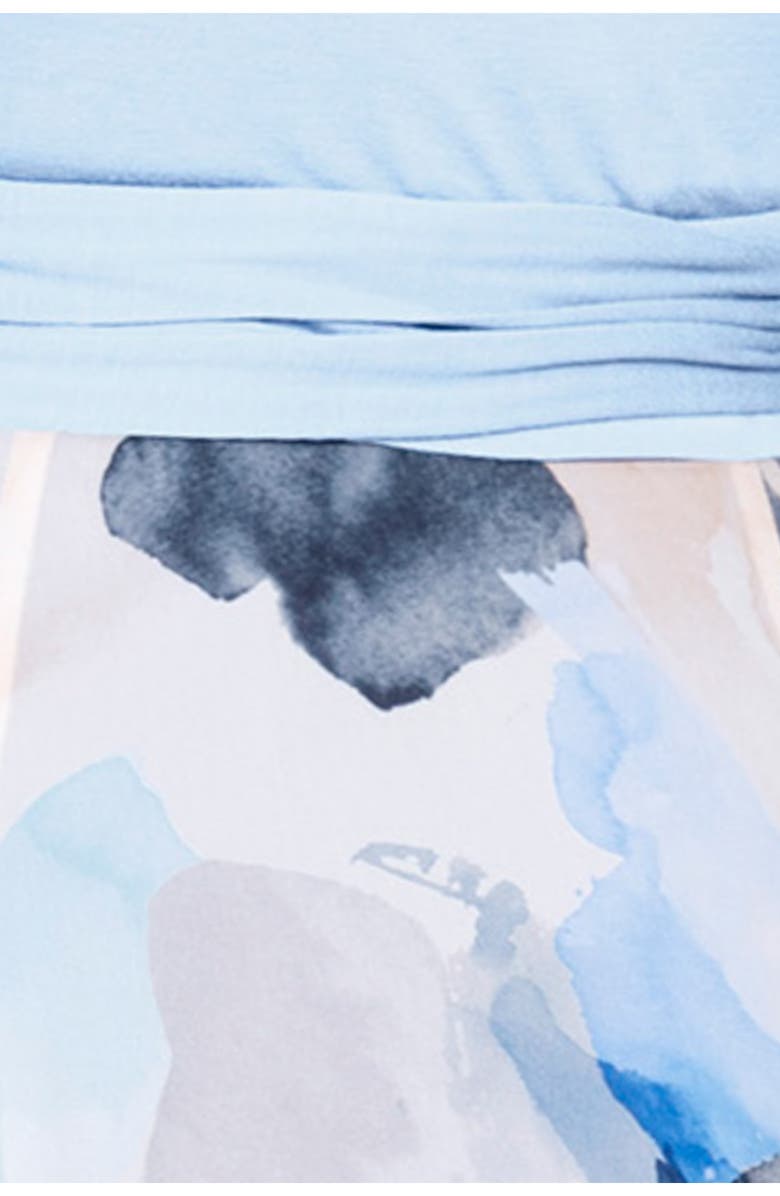 Seraphine Mixed Media Maternity/Nursing Wrap Dress, Alternate, color, 