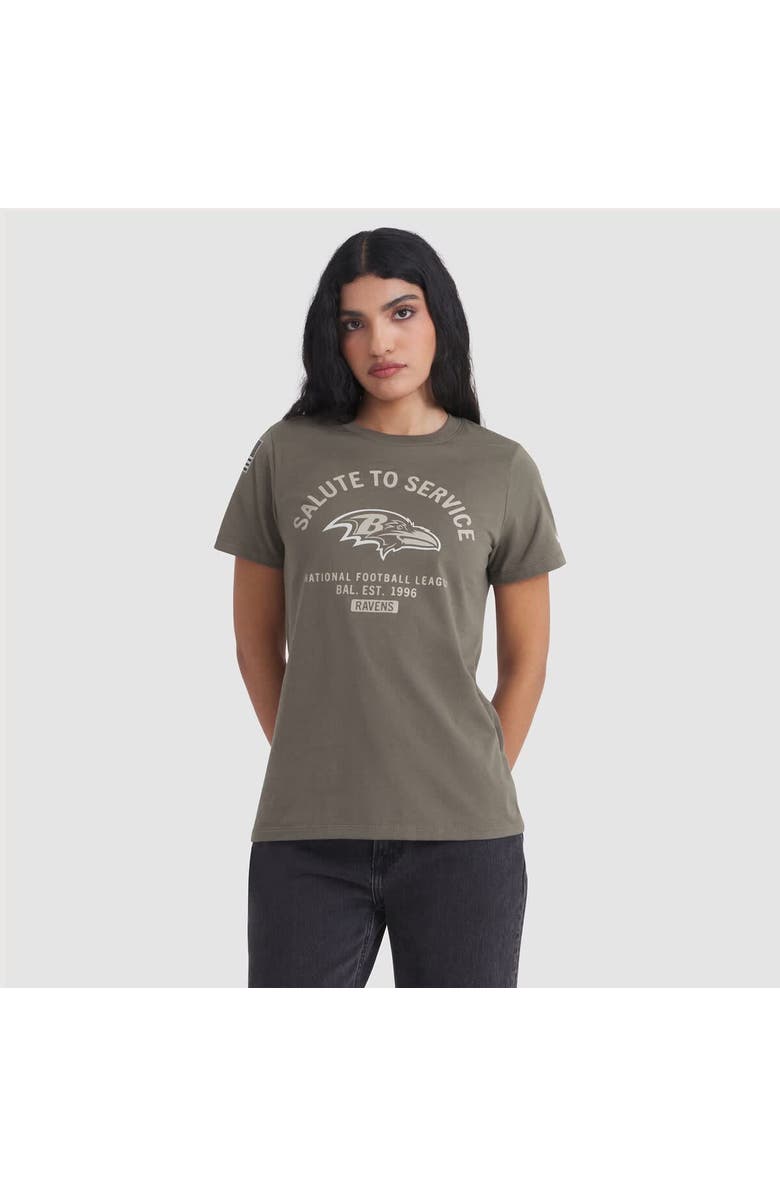 Nike Women's Nike Olive Baltimore Ravens 2025 Salute to Service Sideline T-Shirt, Main, color, Olive