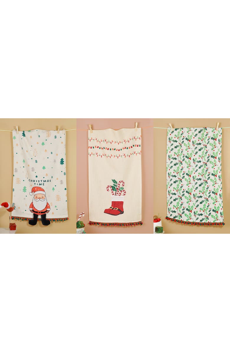 Tiramisu The Nutcracker Suite Set of 3 Kitchen Towels, Alternate, color, Green